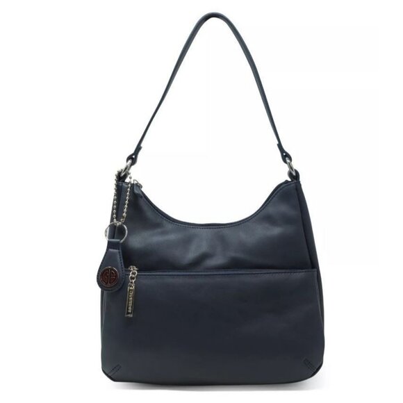 GIANI BERNINI Nappa Classic leather women's hobo shoulder bag - Navy Blue - Picture 7 of 10